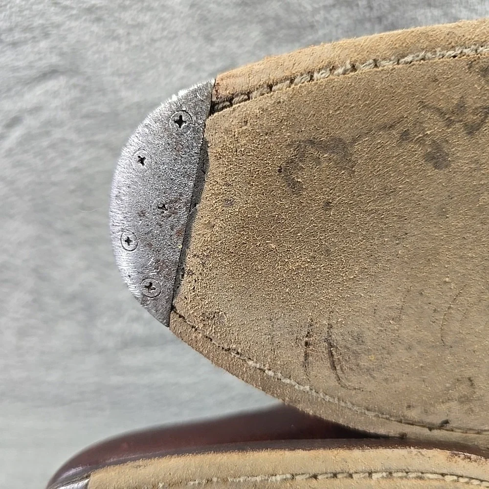 Carlos Santos Goodyear Welted Wingtip Shoes Mens Size 7 Brown‎ Metal Toe Plate